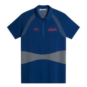 J Lindeberg Alizee Seamless Polo Women's‎ S Estate Blue NWT